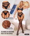 RSLOVE Women's Sexy Fishnet Lace Suspender Stockings
