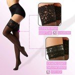 Sheer Lace Top Thigh High Stockings for Women
