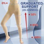 Beister 20-30mmHg Compression Footless Pantyhose for Women