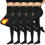 Warm Fleece Lined High Waisted Tights for Women