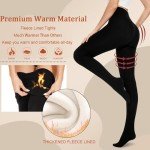 Warm Fleece Lined High Waisted Tights for Women