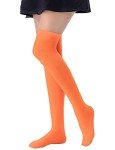 Silk Thigh High Stockings for Women - Orange