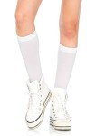 White Opaque Knee Highs for Women by Leg Avenue