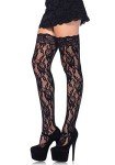 Lace Thigh Highs - Black Rose for Women