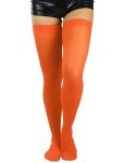 Silk Thigh High Stockings for Women - Orange