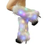 Light Up Faux Fur Leg Warmers for Women