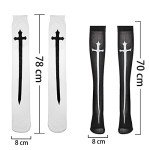 Gothic Thigh High Socks - 2 Pairs with Design