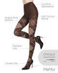 Argyle Sweater Tights in Brown Heather for Women