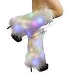 Light Up Faux Fur Leg Warmers for Women