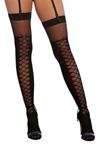 Dreamgirl Sheer Thigh High Lace Top Stockings