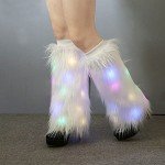 Light Up Faux Fur Leg Warmers for Women