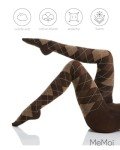 Argyle Sweater Tights in Brown Heather for Women