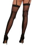 Dreamgirl Sheer Thigh High Lace Top Stockings