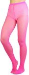 Neon Pink Seamless Fishnet Full Footed Tights