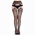 Fishnet Lace Thigh High Stockings for Women