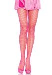 Neon Pink Spandex Industrial Net Pantyhose for Women
