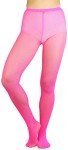 Neon Pink Seamless Fishnet Full Footed Tights