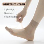 20 Pairs Women's Sheer Ankle Socks - Nude & Black