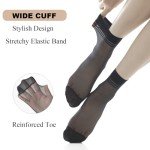 20 Pairs Women's Sheer Ankle Socks - Nude & Black