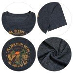 Adventure Shirts Women Retro Desert Highway T-Shirt Funny Nature Graphic Tee Casual Cotton Short Sleeve O-Neck Tee Tops Grey