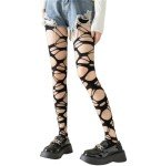 Mrotrida Women's Ripped Gothic Punk Tights