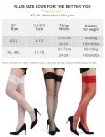 Ohyeah Sheer Plus Size Thigh High Stockings - Red