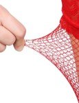 Ohyeah Sheer Plus Size Thigh High Stockings - Red