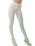 Cute Sushi Print Opaque Tights in Dusty Green