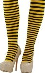 ToBeInStyle Plus Size Black/Yellow Striped Hosiery