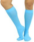 Turquoise Knee High Opaque Warm Socks for Women