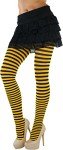 ToBeInStyle Plus Size Black/Yellow Striped Hosiery