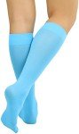 Turquoise Knee High Opaque Warm Socks for Women
