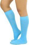 Turquoise Knee High Opaque Warm Socks for Women