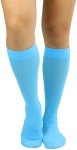 Turquoise Knee High Opaque Warm Socks for Women