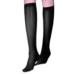 Leesuo Women's Sheer Knee High Glossy Stockings