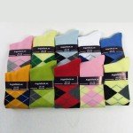 Trendy Argyle Knee High Socks in Green/Black/Grey