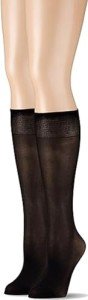 Plus Size Sheer Support Knee High Stockings 3-Pack