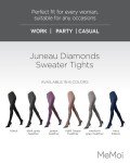 Memoi Juneau Diamond Pattern Sweater Tights - Black