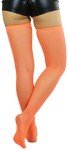 Neon Orange Long Fishnet Thigh High Socks