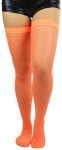 Neon Orange Long Fishnet Thigh High Socks