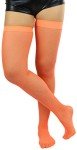 Neon Orange Long Fishnet Thigh High Socks