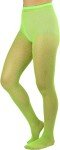 Glittery Neon Green Fishnet Pantyhose - One Size
