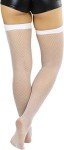 Fishnet Thigh High Stockings with Satin Bow
