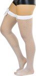 Fishnet Thigh High Stockings with Satin Bow