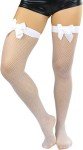 Fishnet Thigh High Stockings with Satin Bow
