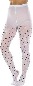 Queen of Hearts Opaque Tights for Women