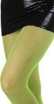 Glittery Neon Green Fishnet Pantyhose - One Size