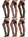 Tisancy 6 Pairs Thigh High Fishnet Stockings