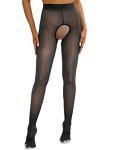 MSemis Women's Black Cutout Sheer Pantyhose