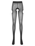 MSemis Women's Black Cutout Sheer Pantyhose